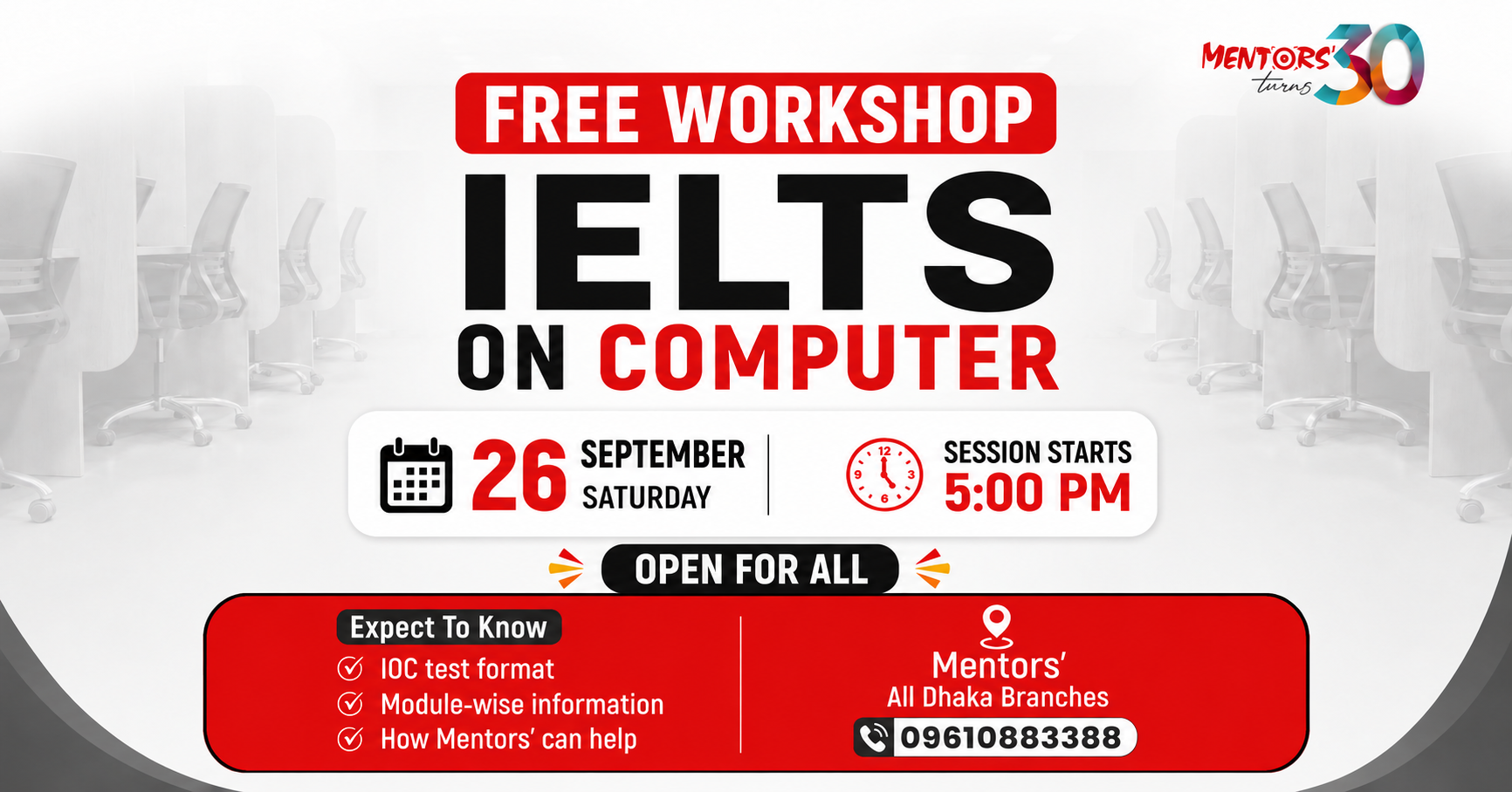 IELTS Free Workshop on Computer (26 Sep, 2026)