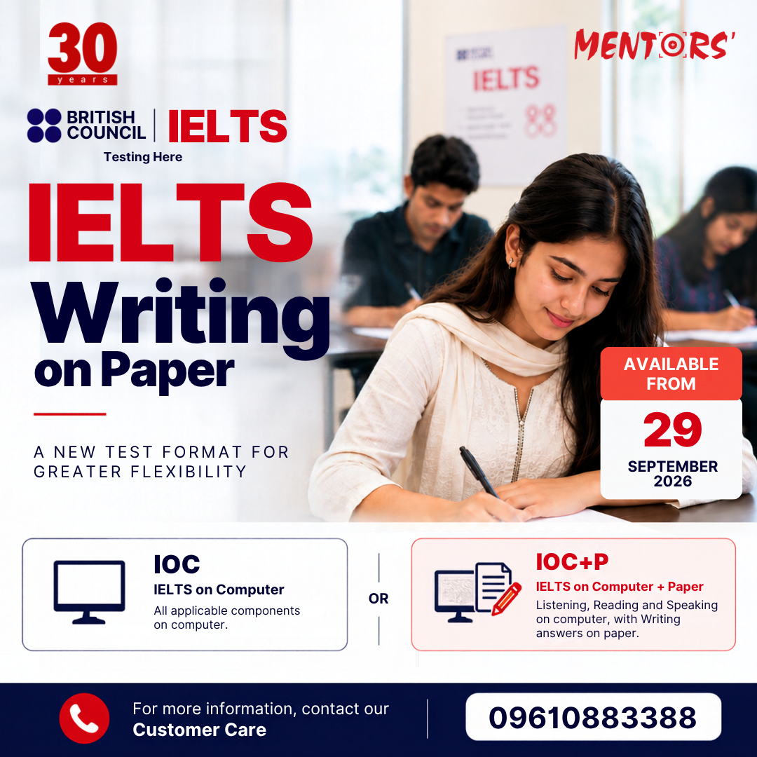 IELTS Writing on Paper (IOC+P) Available from 29 September